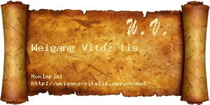 Weigang Vitális névjegykártya